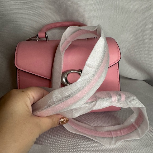SOLD Coach Sammy Top Handle Bubblegum Pink Crossbody Glovetanned Leather NWT - Picture 9 of 9